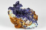 Sparkling Azurite Crystals on Chrysocolla - Laos #178129-1